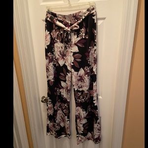 Floral Satin Pants